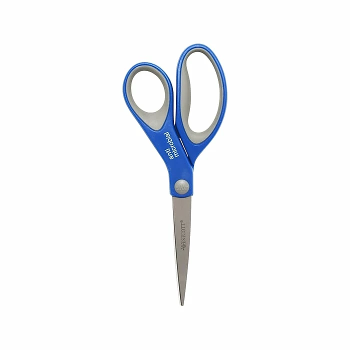 Westcott 8" Stainless Steel Scissors, Pointed Tip, Silver/Blue/Gray (17930) 3 Westcott 8" Stainless Steel Scissors, Pointed Tip, Silver/Blue/Gray (17930)