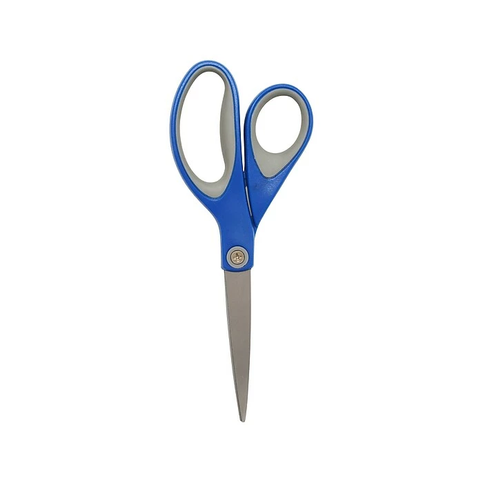 Westcott 8" Stainless Steel Scissors, Pointed Tip, Silver/Blue/Gray (17930) 4 Westcott 8" Stainless Steel Scissors, Pointed Tip, Silver/Blue/Gray (17930) - Image 2