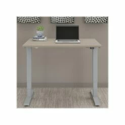 Bush Business Furniture Move 40 Series 28"-48" Adjustable Standing Desk, Sand Oak/Cool Gray Metallic (M4S4830SOSK) 11 Bush Business Furniture Move 40 Series 28"-48" Adjustable Standing Desk, Sand Oak/Cool Gray Metallic (M4S4830SOSK) -STAPLES Sales sp145952743 sc7