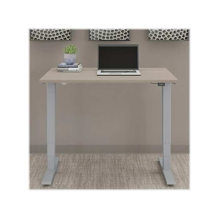 Bush Business Furniture Move 40 Series 28"-48" Adjustable Standing Desk, Sand Oak/Cool Gray Metallic (M4S4830SOSK) 4 Bush Business Furniture Move 40 Series 28"-48" Adjustable Standing Desk, Sand Oak/Cool Gray Metallic (M4S4830SOSK) - Image 2