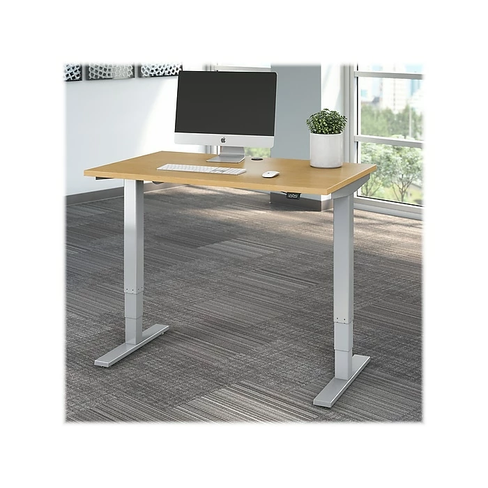 Bush Business Furniture Move 40 Series 28"-48" Adjustable Standing Desk, Natural Maple/Cool Gray Metallic (M4S4830ACSK) 4 Bush Business Furniture Move 40 Series 28"-48" Adjustable Standing Desk, Natural Maple/Cool Gray Metallic (M4S4830ACSK) - Image 2