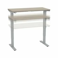 Bush Business Furniture Move 40 Series 28"-48" Adjustable Standing Desk, Sand Oak/Cool Gray Metallic (M4S4824SOSK)