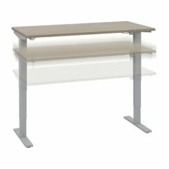 Bush Business Furniture Move 40 Series 28"-48" Adjustable Standing Desk, Sand Oak/Cool Gray Metallic (M4S6030SOSK)