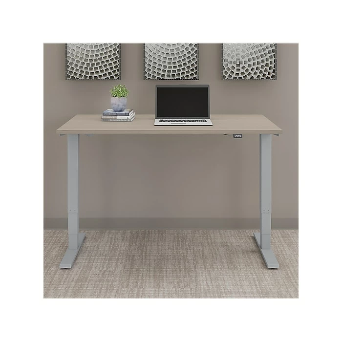 Bush Business Furniture Move 40 Series 28"-48" Adjustable Standing Desk, Sand Oak/Cool Gray Metallic (M4S6030SOSK) 4 Bush Business Furniture Move 40 Series 28"-48" Adjustable Standing Desk, Sand Oak/Cool Gray Metallic (M4S6030SOSK) - Image 2