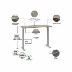 Bush Business Furniture Move 40 Series 28"-48" Adjustable Standing Desk, Sand Oak/Cool Gray Metallic (M4S6030SOSK) 12 Bush Business Furniture Move 40 Series 28"-48" Adjustable Standing Desk, Sand Oak/Cool Gray Metallic (M4S6030SOSK) -STAPLES Sales sp145953938 sc7
