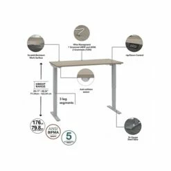 Bush Business Furniture Move 40 Series 28"-48" Adjustable Standing Desk, Sand Oak/Cool Gray Metallic (M4S7230SOSK) -STAPLES Sales sp145954102 sc7