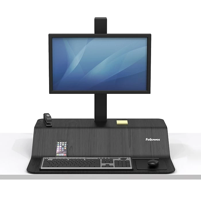 Fellowes Lotus VE Sit-Stand Single Workstation, Black (2750862) 4 Fellowes Lotus VE Sit-Stand Single Workstation, Black (2750862) - Image 2