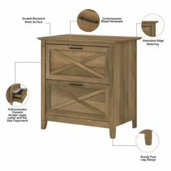 Bush Furniture Key West 2-Drawer Lateral File Cabinet, Letter/Legal, Reclaimed Pine, 30" (KWF130RCP-03) -STAPLES Sales sp147387244 sc7
