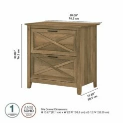 Bush Furniture Key West 2-Drawer Lateral File Cabinet, Letter/Legal, Reclaimed Pine, 30" (KWF130RCP-03) -STAPLES Sales sp147387245 sc7