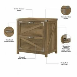 Kathy Ireland® Home By Bush Furniture 2-Drawer Lateral File Cabinet, Letter/Legal, Reclaimed Pine, 29" (CGF129RCP-03) 12 Kathy Ireland® Home By Bush Furniture 2-Drawer Lateral File Cabinet, Letter/Legal, Reclaimed Pine, 29" (CGF129RCP-03) -STAPLES Sales sp147387598 sc7