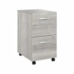 Bush Business Furniture Hybrid 2-Drawer Mobile File Cabinet, Letter/Legal, Platinum Gray, 20", (HYF116PGSU-Z)