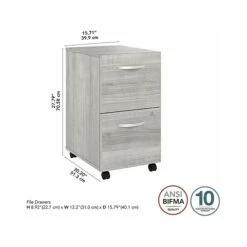 Bush Business Furniture Hybrid 2-Drawer Mobile File Cabinet, Letter/Legal, Platinum Gray, 20", (HYF116PGSU-Z) 12 Bush Business Furniture Hybrid 2-Drawer Mobile File Cabinet, Letter/Legal, Platinum Gray, 20", (HYF116PGSU-Z) -STAPLES Sales sp147608301 sc7