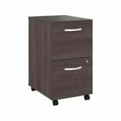 Bush Business Furniture Hybrid 2-Drawer Mobile File Cabinet, Letter/Legal, Storm Gray, 20" (HYF116SGSU-Z)