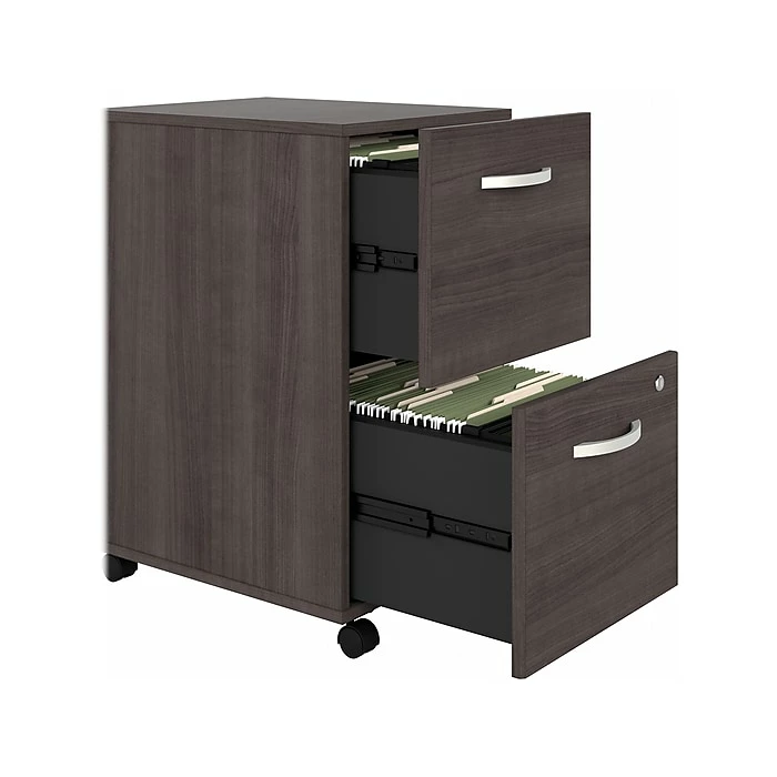 Bush Business Furniture Hybrid 2-Drawer Mobile File Cabinet, Letter/Legal, Storm Gray, 20" (HYF116SGSU-Z) 8 Bush Business Furniture Hybrid 2-Drawer Mobile File Cabinet, Letter/Legal, Storm Gray, 20" (HYF116SGSU-Z) - Image 6