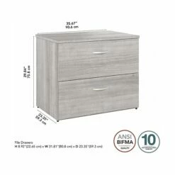 Bush Business Furniture Hybrid 2-Drawer Lateral File Cabinet, Letter/Legal, Platinum Gray, 36" (HYF136PGSU-Z) -STAPLES Sales sp147695941 sc7