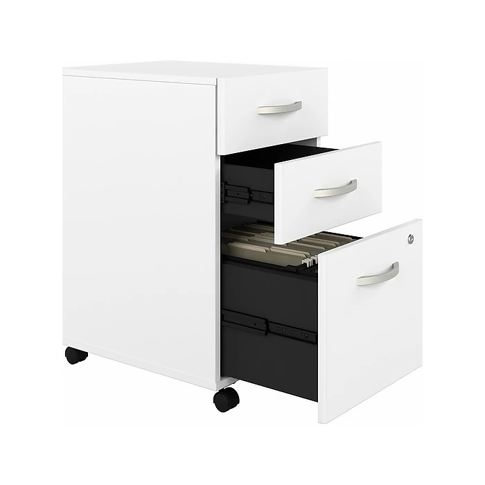 Bush Business Furniture Hybrid 3-Drawer Mobile File Cabinet, Letter/Legal, White, 20" (HYF216WHSU-Z) 8 Bush Business Furniture Hybrid 3-Drawer Mobile File Cabinet, Letter/Legal, White, 20" (HYF216WHSU-Z) - Image 6