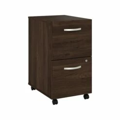 Bush Business Furniture Hybrid 2-Drawer Mobile File Cabinet, Letter/Legal, Black Walnut, 20" (HYF116BWSU-Z)