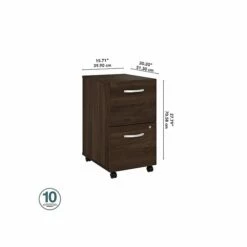 Bush Business Furniture Hybrid 2-Drawer Mobile File Cabinet, Letter/Legal, Black Walnut, 20" (HYF116BWSU-Z) 12 Bush Business Furniture Hybrid 2-Drawer Mobile File Cabinet, Letter/Legal, Black Walnut, 20" (HYF116BWSU-Z) -STAPLES Sales sp147788008 sc7