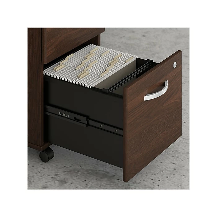 Bush Business Furniture Hybrid 2-Drawer Mobile File Cabinet, Letter/Legal, Black Walnut, 20" (HYF116BWSU-Z) 8 Bush Business Furniture Hybrid 2-Drawer Mobile File Cabinet, Letter/Legal, Black Walnut, 20" (HYF116BWSU-Z) - Image 6
