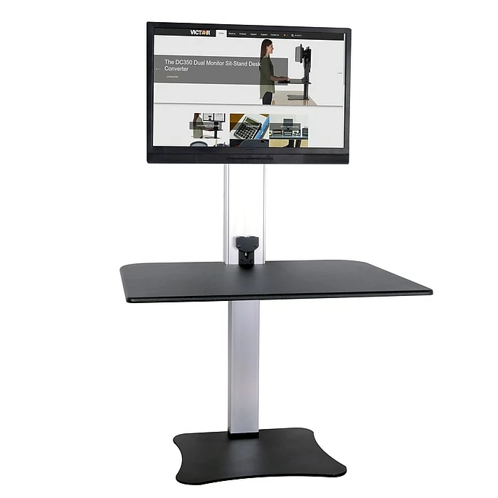 Victor Technology 28" W High Rise™ Electric Single Monitor Standing Desk, Laminate Wood (DC400) 3 Victor Technology 28" W High Rise™ Electric Single Monitor Standing Desk, Laminate Wood (DC400)