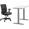 HON Coze 26"-49" Adjustable Desk With Convergence Task Chair, Florence Walnut/Silver/Black (HCZ48DWHCNVCU10) 1 HON Coze 26"-49" Adjustable Desk With Convergence Task Chair, Florence Walnut/Silver/Black (HCZ48DWHCNVCU10) -STAPLES Sales sp148783813 sc7