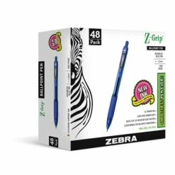 Zebra Z-Grip Retractable Ballpoint Pen, Medium Point, Blue Ink, 48/Pack (22248)