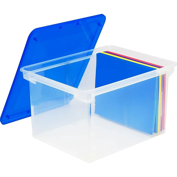Storex File Storage Box With Snap-On Lid, Letter/Legal Size, Clear/Blue (STX61508U01C) 5 Storex File Storage Box With Snap-On Lid, Letter/Legal Size, Clear/Blue (STX61508U01C) - Image 3