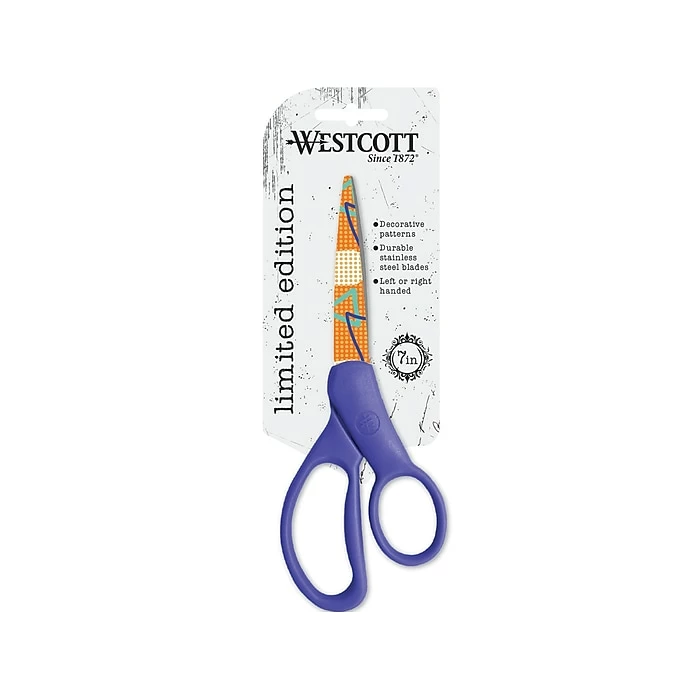 Westcott Fun And Fashion 8.66" Stainless Steel Scissors, Blunt Tip, Blue (16402) 3 Westcott Fun And Fashion 8.66" Stainless Steel Scissors, Blunt Tip, Blue (16402)