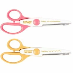 Fiskars Paper Edgers, Blunt Tip, Pinking/Scallop, 2/Pack (119870-1003)