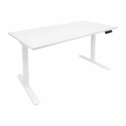 Mount-It! 30"-49"H Adjustable Electric Sit-Stand Desk, White (MI-18061)