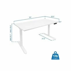 Mount-It! 30"-49"H Adjustable Electric Sit-Stand Desk, White (MI-18061) 10 Mount-It! 30"-49"H Adjustable Electric Sit-Stand Desk, White (MI-18061) -STAPLES Sales sp161382655 sc7