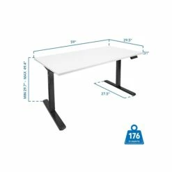 Mount-It! 30"-49"H Adjustable Electric Sit-Stand Desk, White/Black (MI-18064) 10 Mount-It! 30"-49"H Adjustable Electric Sit-Stand Desk, White/Black (MI-18064) -STAPLES Sales sp161382661 sc7