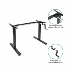 Mount-It! 30"-50"H Adjustable Hand Crank Sit-Stand Desk, White/Black (MI-18070) -STAPLES Sales sp161464425 sc7