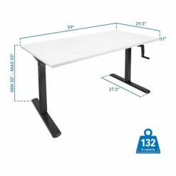 Mount-It! 30"-50"H Adjustable Hand Crank Sit-Stand Desk, White/Black (MI-18070) -STAPLES Sales sp161464426 sc7