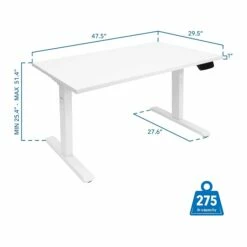 Mount-It! 25"-51"H Adjustable Electric Sit-Stand Desk, White (MI-18066) 11 Mount-It! 25"-51"H Adjustable Electric Sit-Stand Desk, White (MI-18066) -STAPLES Sales sp161464431 sc7