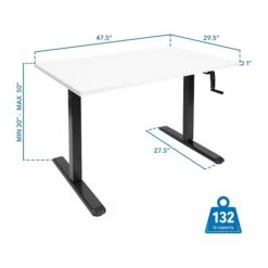 Mount-It! 30"-50"H Adjustable Hand Crank Sit-Stand Desk, White/Black (MI-18069) 10 Mount-It! 30"-50"H Adjustable Hand Crank Sit-Stand Desk, White/Black (MI-18069) -STAPLES Sales sp161464438 sc7