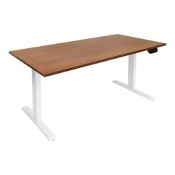 Mount-It! 25"-51"H Adjustable Electric Sit-Stand Desk, Brown/White (MI-18068)