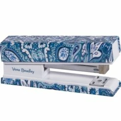 Vera Bradley Bonbon Medallion Fashion Stapler, 20-Sheet Capacity, Blue/White (223285)