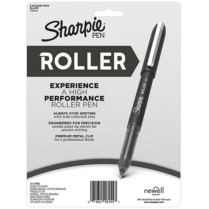 Sharpie Rollerball Pen, Needle Point Precision Pen, Black Ink, 8/Pack (2116307) 9 Sharpie Rollerball Pen, Needle Point Precision Pen, Black Ink, 8/Pack (2116307) - Image 7