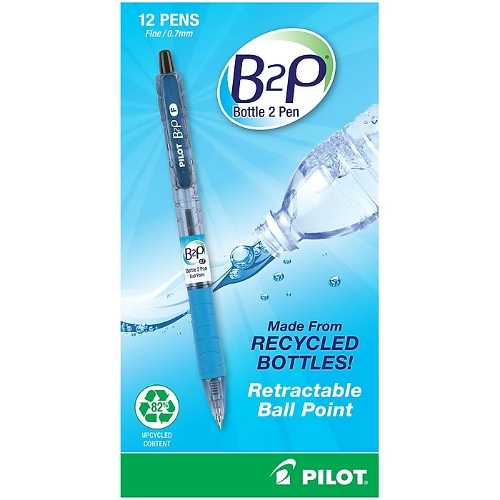 Pilot B2P Bottle 2 Pen Retractable Ballpoint Pens, Medium Point, Blue Ink, Dozen (34801) 13 Pilot B2P Bottle 2 Pen Retractable Ballpoint Pens, Medium Point, Blue Ink, Dozen (34801) - Image 11