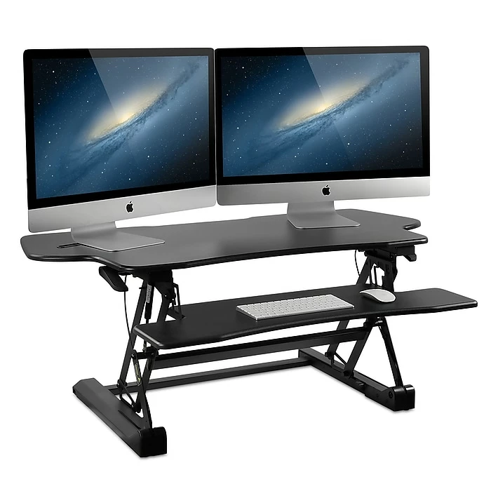 Mount-It! 48" Standing Desk Height Adjustable Riser With Gas Spring Lift, Metal (MI-7925) 5 Mount-It! 48" Standing Desk Height Adjustable Riser With Gas Spring Lift, Metal (MI-7925) - Image 3