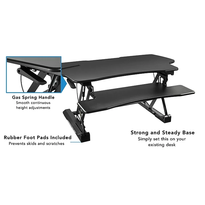 Mount-It! 48" Standing Desk Height Adjustable Riser With Gas Spring Lift, Metal (MI-7925) 6 Mount-It! 48" Standing Desk Height Adjustable Riser With Gas Spring Lift, Metal (MI-7925) - Image 4