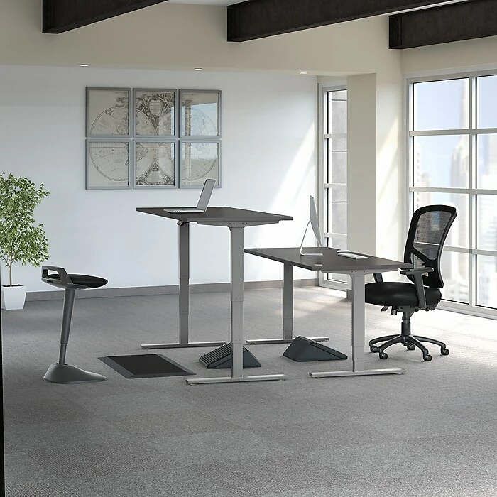Bush Business Furniture Move 80 Series 23''-49'' Adjustable Standing Desk, Storm Gray/Cool Gray Metallic (HAT7230SGK) 11 Bush Business Furniture Move 80 Series 23''-49'' Adjustable Standing Desk, Storm Gray/Cool Gray Metallic (HAT7230SGK) - Image 9