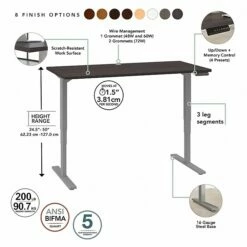 Bush Business Furniture Move 80 Series 23''-49'' Adjustable Standing Desk, Storm Gray/Cool Gray Metallic (HAT7230SGK) 13 Bush Business Furniture Move 80 Series 23''-49'' Adjustable Standing Desk, Storm Gray/Cool Gray Metallic (HAT7230SGK) -STAPLES Sales sp164436576 sc7
