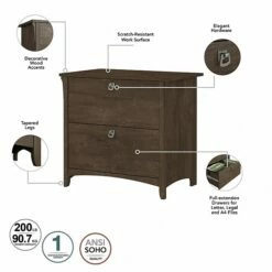 Bush Furniture Salinas 2-Drawer Lateral File Cabinet, Letter/Legal, Ash Brown, 31.73" (SAF132ABR-03) 12 Bush Furniture Salinas 2-Drawer Lateral File Cabinet, Letter/Legal, Ash Brown, 31.73" (SAF132ABR-03) -STAPLES Sales sp164749922 sc7