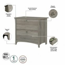 Bush Furniture Salinas 2-Drawer Lateral File Cabinet, Letter/Legal, Driftwood Gray, 31.73" (SAF132DG-03) 11 Bush Furniture Salinas 2-Drawer Lateral File Cabinet, Letter/Legal, Driftwood Gray, 31.73" (SAF132DG-03) -STAPLES Sales sp164749934 sc7