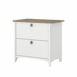 Bush Furniture Salinas 2-Drawer Lateral File Cabinet, Letter/Legal, Shiplap Gray/Pure White, 31.73" (SAF132G2W-03)