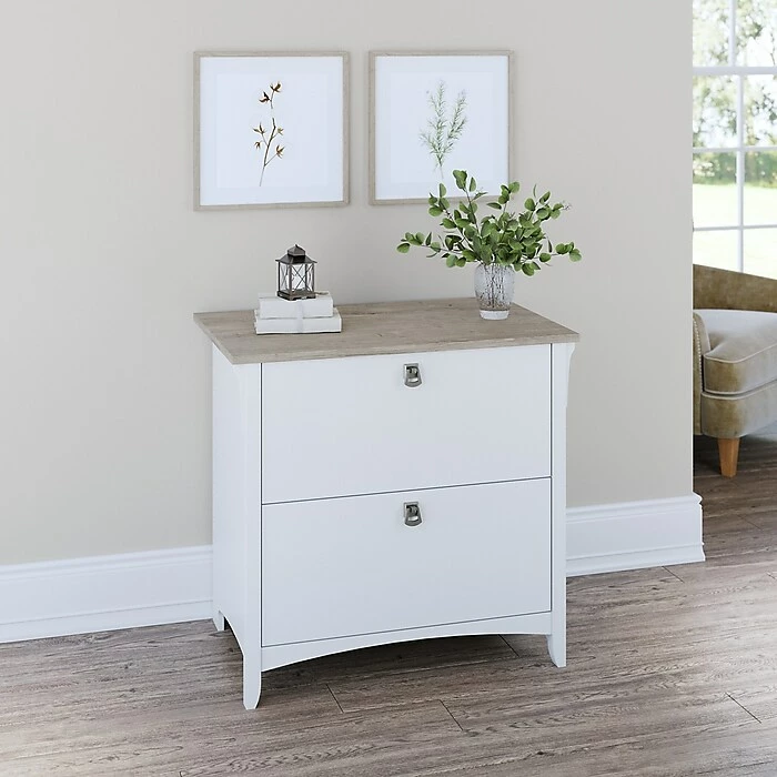 Bush Furniture Salinas 2-Drawer Lateral File Cabinet, Letter/Legal, Shiplap Gray/Pure White, 31.73" (SAF132G2W-03) 4 Bush Furniture Salinas 2-Drawer Lateral File Cabinet, Letter/Legal, Shiplap Gray/Pure White, 31.73" (SAF132G2W-03) - Image 2