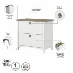 Bush Furniture Salinas 2-Drawer Lateral File Cabinet, Letter/Legal, Shiplap Gray/Pure White, 31.73" (SAF132G2W-03) 12 Bush Furniture Salinas 2-Drawer Lateral File Cabinet, Letter/Legal, Shiplap Gray/Pure White, 31.73" (SAF132G2W-03) -STAPLES Sales sp164751491 sc7