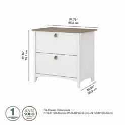 Bush Furniture Salinas 2-Drawer Lateral File Cabinet, Letter/Legal, Shiplap Gray/Pure White, 31.73" (SAF132G2W-03) 13 Bush Furniture Salinas 2-Drawer Lateral File Cabinet, Letter/Legal, Shiplap Gray/Pure White, 31.73" (SAF132G2W-03) -STAPLES Sales sp164751506 sc7